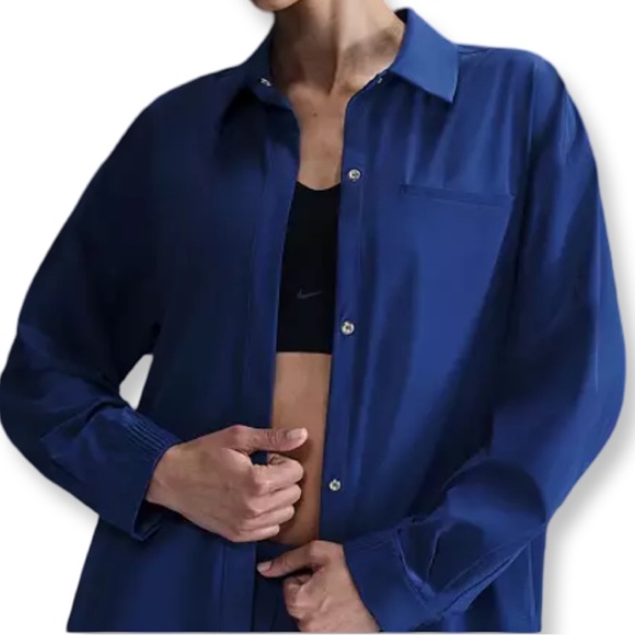 Nike Tops - Nike 24/7 New Tags Small & XL Women's Blue Button-Up Top Long Sleeved
